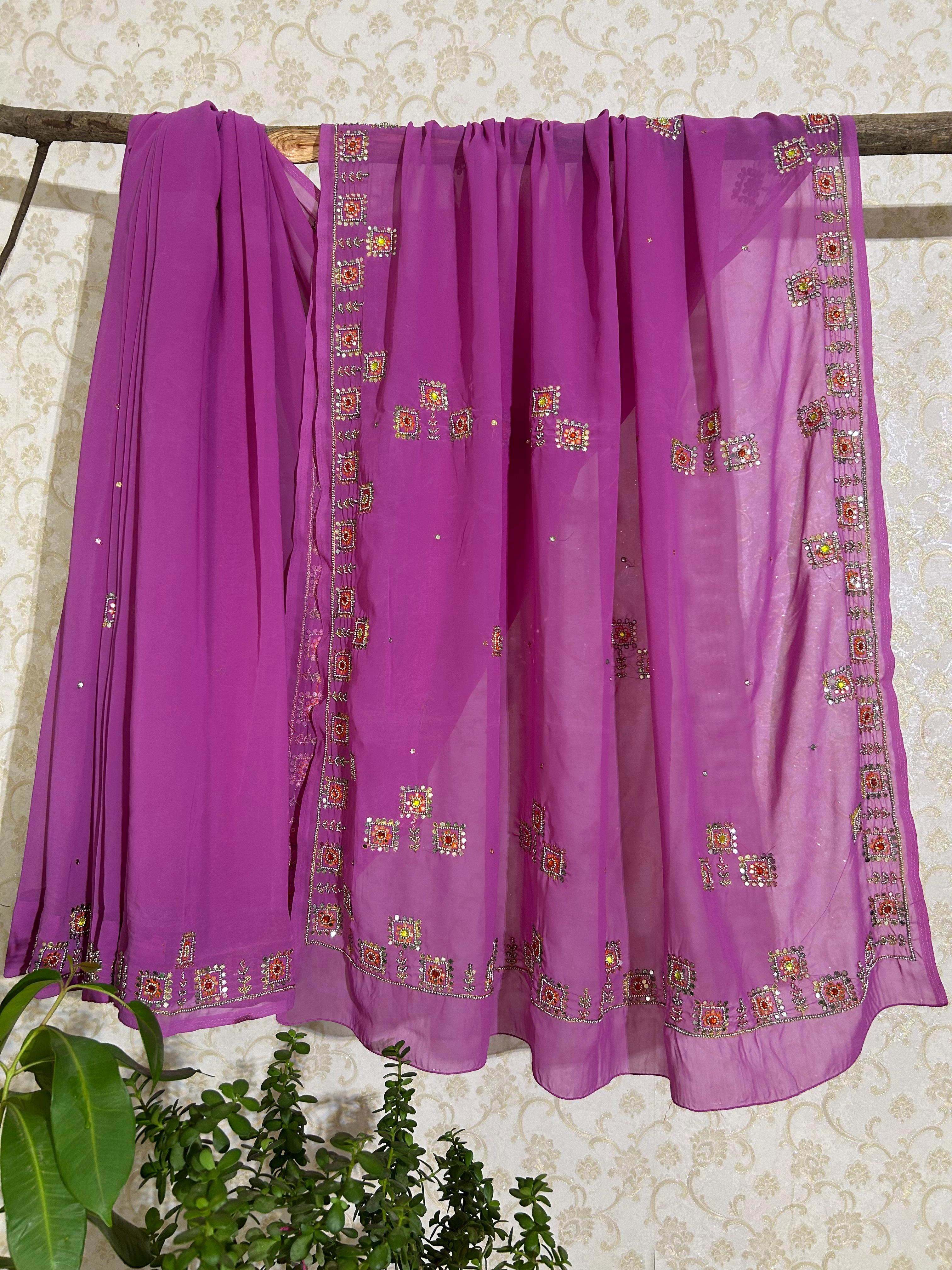 Rose Chanderi Saree — image 1